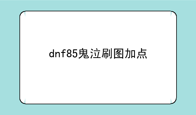 dnf85鬼泣刷图加点