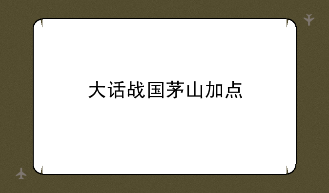 大话战国茅山加点