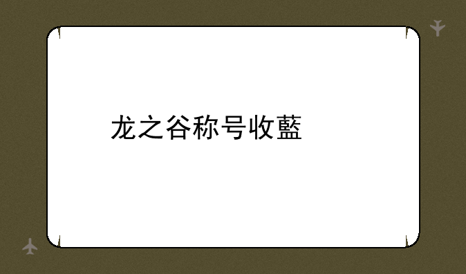 龙之谷称号收藏册