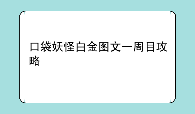 口袋妖怪白金图文一周目攻略