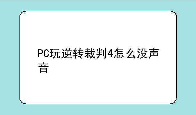 PC玩逆转裁判4怎么没声音