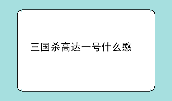 三国杀高达一号什么意思