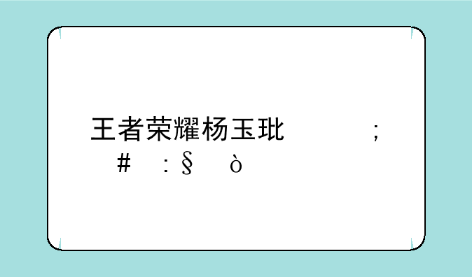 王者荣耀杨玉环怎么玩？