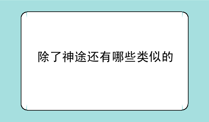 除了神途还有哪些类似的