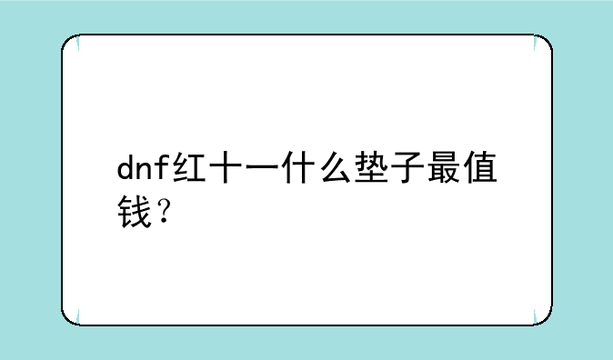 dnf红十一什么垫子最值钱？