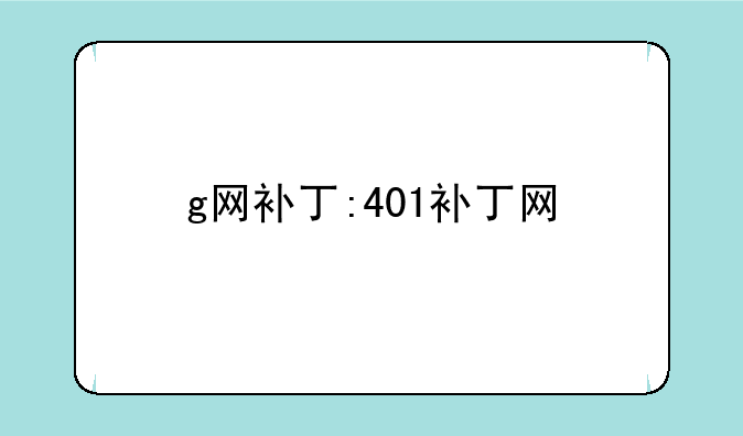 g网补丁:401补丁网