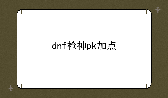 dnf枪神pk加点