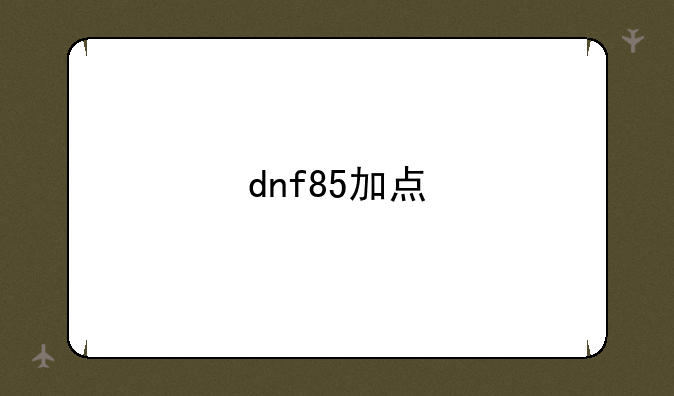 dnf85加点