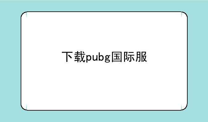 下载pubg国际服