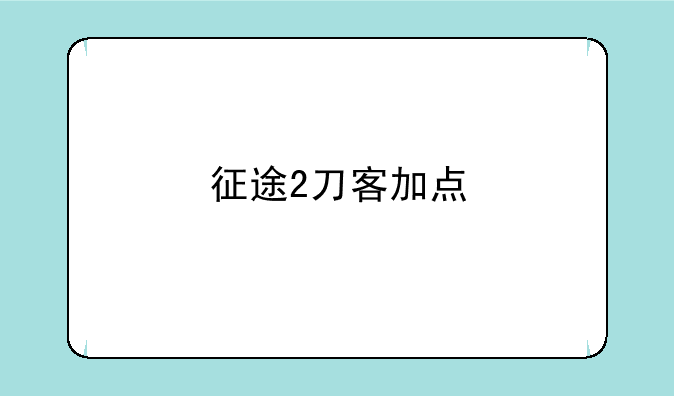 征途2刀客加点